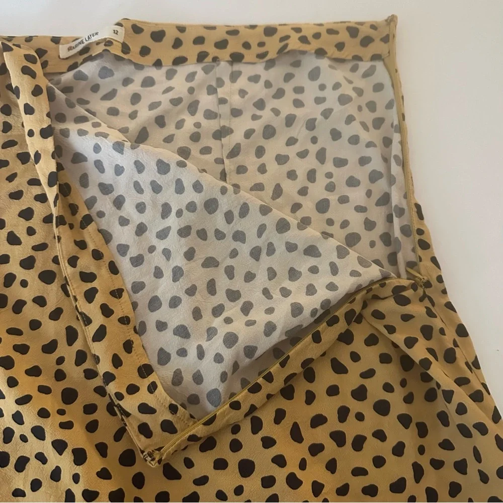 Marine Layer Cheetah/Leopard Print‎ Tencel/Lyocell Rayon Blend Midi Skirt 12